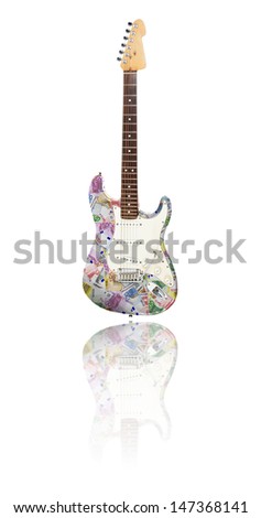 Electric guitar, Euro covered, reflection