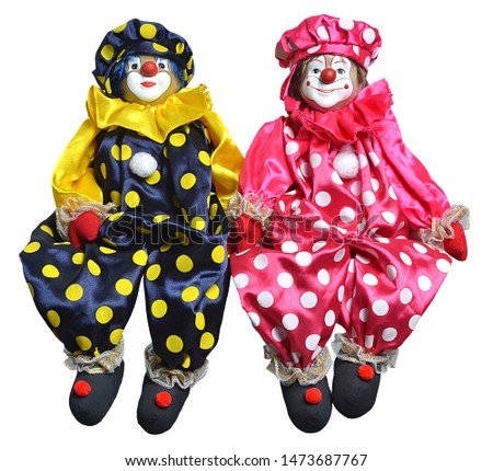 joker clowns in blue and pink dress