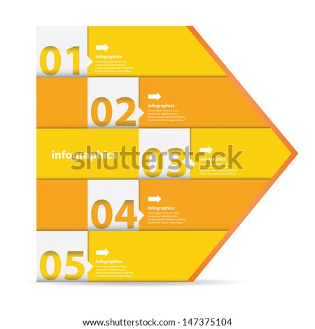 Modern orange progress paper Design template / can be used for infographics / numbered banners / graphic or website layout vector