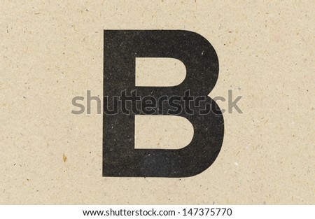 alphabet sign on paperboard