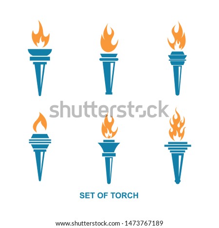 torch logo icon illustration vector design template