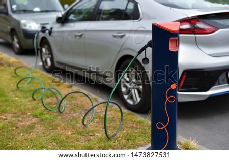 electric car charger in work