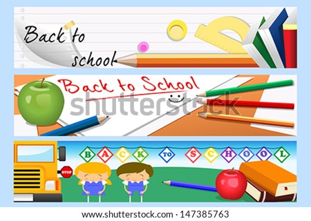 A vector illustration of back to school banner designs