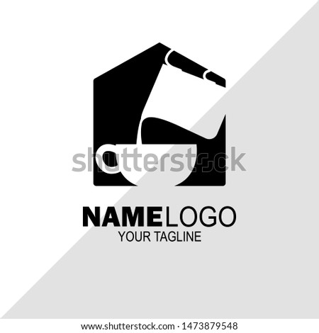 Silhouette logos of coffee cups and mugs. coffee shop template vector. vector