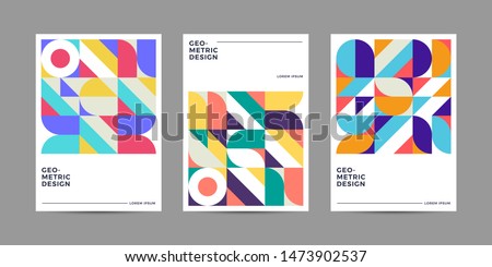 Set of Retro Geometric Covers. Abstract Shape Compotition.Vector 10 Royalty-Free Stock Photo #1473902537