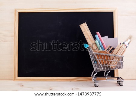 Education, Back to School, Shopping. Waste free concept