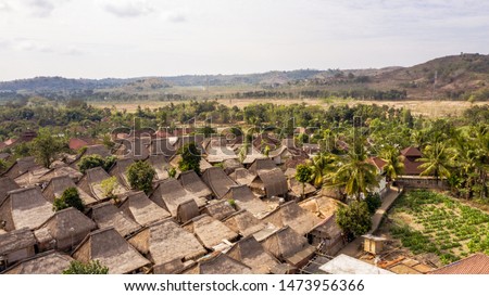 Sade village is a traditional village of sasak tribe in Lombok, Indonesia  Royalty-Free Stock Photo #1473956366