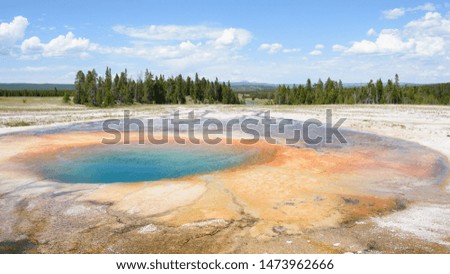 Opal Pool, Midway Geyser Basin, showing the natural colors produced by the thermophile (heat-loving) bacteria.