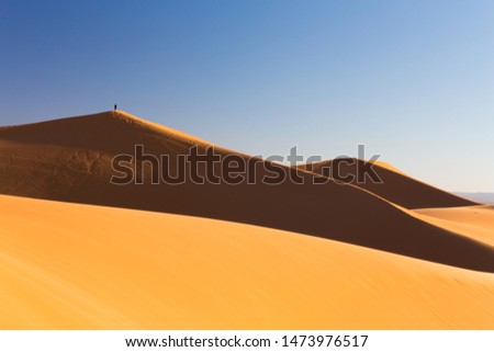 The view of Sahara desert in Merzouga, Morocco