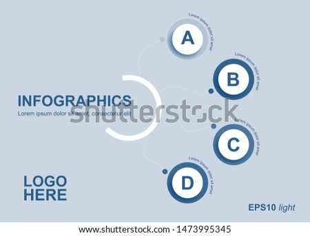 Vector business infographic template made from four circles for diagram, graph, presentation, chart or business concept.