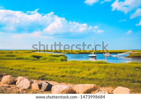Amazing landscape view of the coast in Cape Cod, Massachusetts.