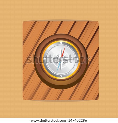 vector Compass on aged paper. navigation and traveling sign. travel or mobile app compass icon 