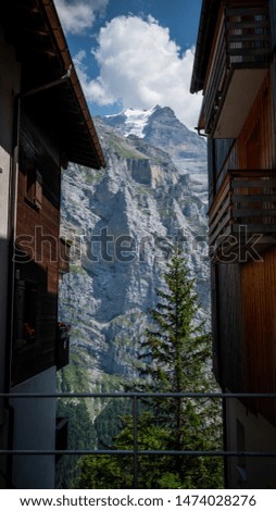 The Swiss village of Murren in the Swiss Alps in Switzerland - travel photography