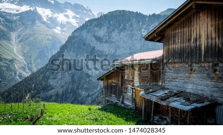Typical wooden barns in Switerland - travel photography