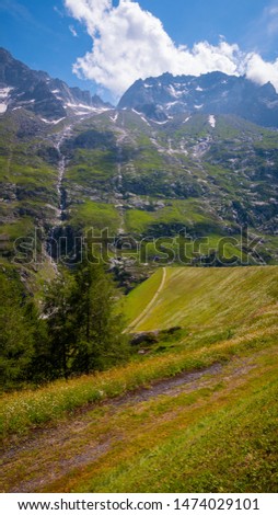 Amazing nature on the top of the mountains in the Swiss Alps with a wonderful view - travel photography