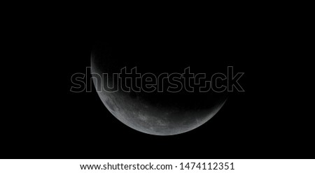 Waning Moon and sun Picture in space