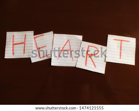 heart lettering paper note photo