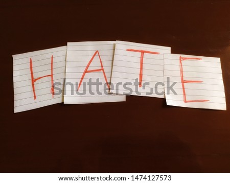 hate lettering write paper photo