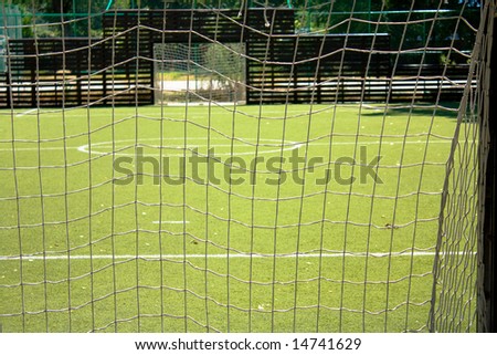 Football terrain through  net