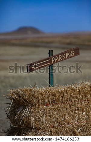 Wooden Parking Sign in Haybail Open Space
