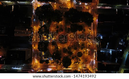 Photo taken using long exposure effect showing a location of Passos city, Minas Gerais, Brazil
