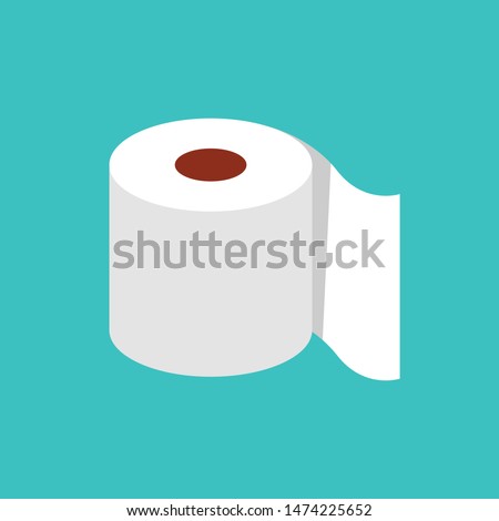 Roll tissue paper in flat style. vector illustration Royalty-Free Stock Photo #1474225652