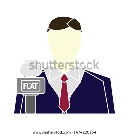 man reporter icon. flat illustration of man reporter vector icon. man reporter sign symbol