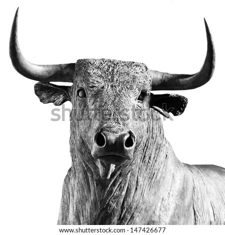bull on white background Royalty-Free Stock Photo #147426677
