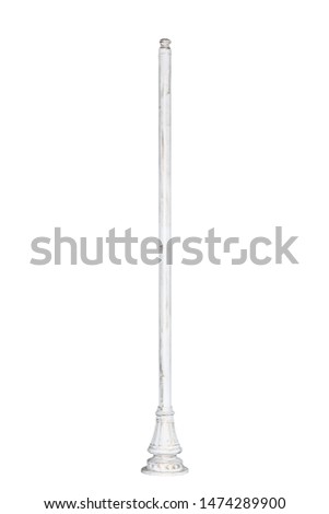 vintage Street and garden Lamp pole . isolated on white background