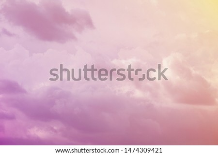 Beautiful colorful sky pastel with white clouds for background