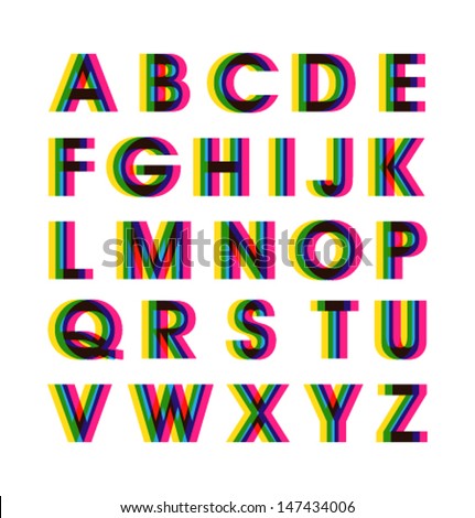 Vector Colorful Alphabet Set