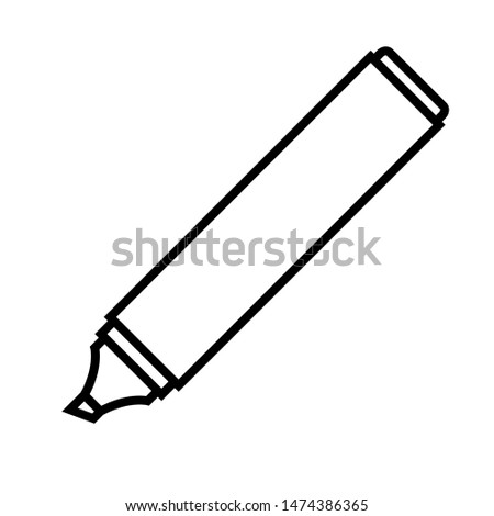 Marker pen line icon, logo isolated on white background