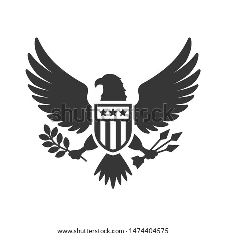 American Presidential National Eagle Sign on White Background. Vector