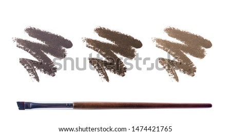 Eyebrow liquid with a brush. Color palette. Brow mascara. Eyebrow pencil . Isolated on white background. Royalty-Free Stock Photo #1474421765
