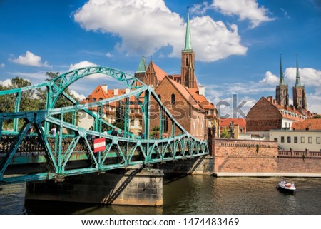 Cathedral island with cathedral bridge in Wroclaw, Poland
