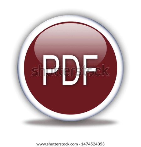pdf button isolated, 3d illustration