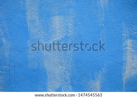 Blue Painting on Concrete Wall Texture Background.