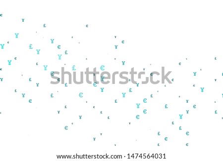 Light BLUE vector pattern with EUR, JPY, GBP. Shining colored illustration with EUR, JPY, GBP signs. The pattern can be used for financial, investment websites.