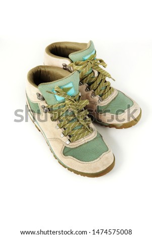 hiking boot on a white background.