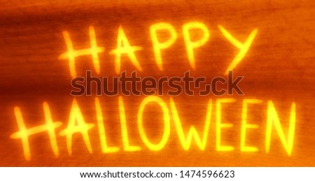 Happy Halloween yellow orange inscription words text