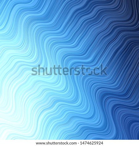 Light BLUE vector pattern with lines. Abstract illustration with gradient bows. Template for your UI design.