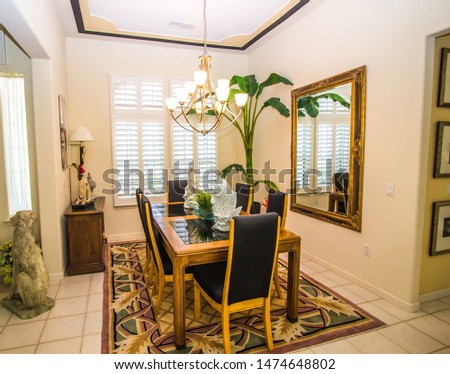 Formal Dining Room With Table And Six Chairs