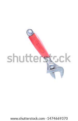 Adjustable wrench isolated on white background with copy space