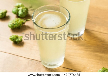 Refreshing Hop Falvoured Sparkling Water in a Glass