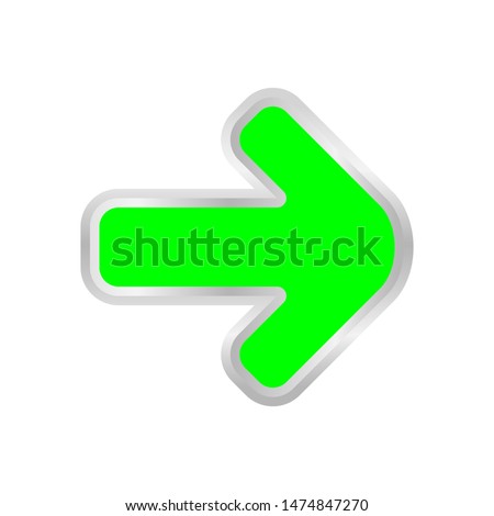 green arrow pointing to the right isolated on white, clip art green arrow icon pointing to right, 3d arrow symbol indicates green direction pointing to right, illustrations arrow buttons for right