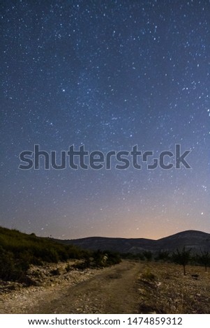 Beautiful landscape with the stars