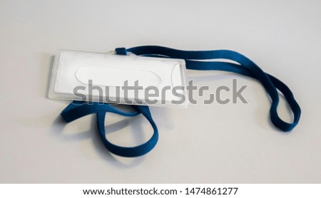 white id office card blue tape