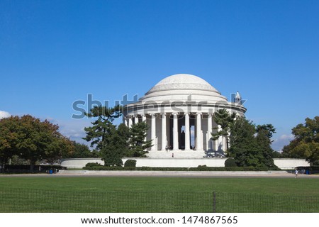 Memorial Jefferson Washington DC in USA. The Jefferson Memorial is a presidential memorial built in Washington, D.C.