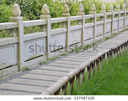 Picture of the part of the Chinese traditional carving marble fence 