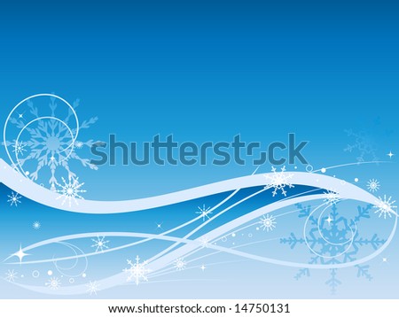 vector christmas horizontal background with snowflakes